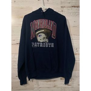 Vintage 1997 NFL New England Patriots Navy Blue Hoodie